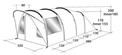 Outwell Lawndale 500 Tent 7 Outwell Lawndale 500 Tent -Kampa Store 111163 lawndale 500 drawing perspective2