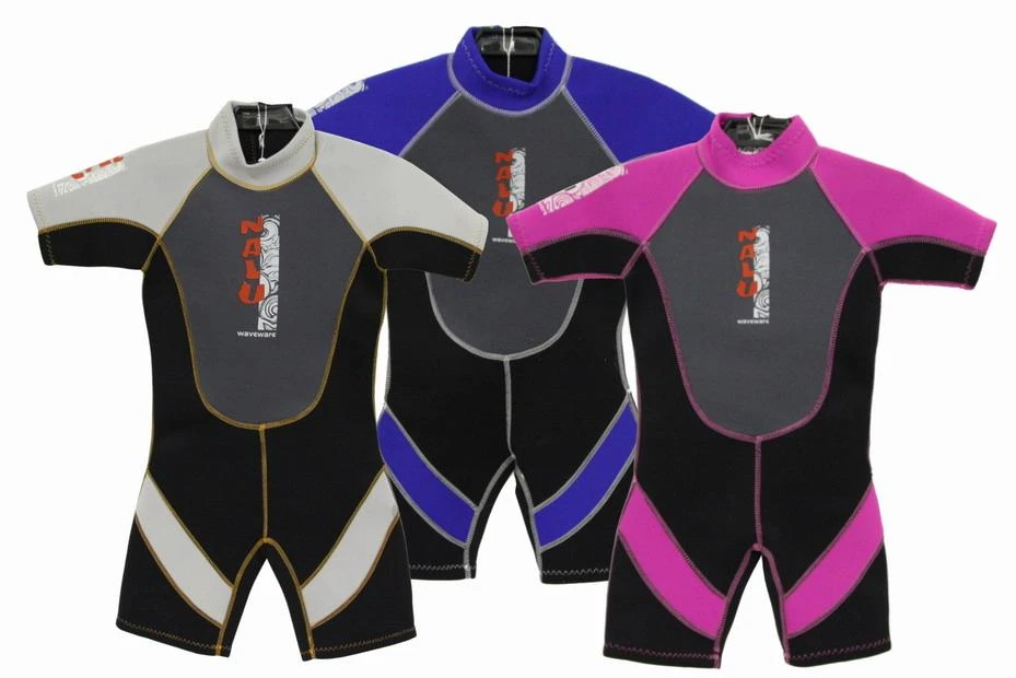 Nalu Childrens Shorty Wetsuits - Pink 1 Nalu Childrens Shorty Wetsuits - Pink