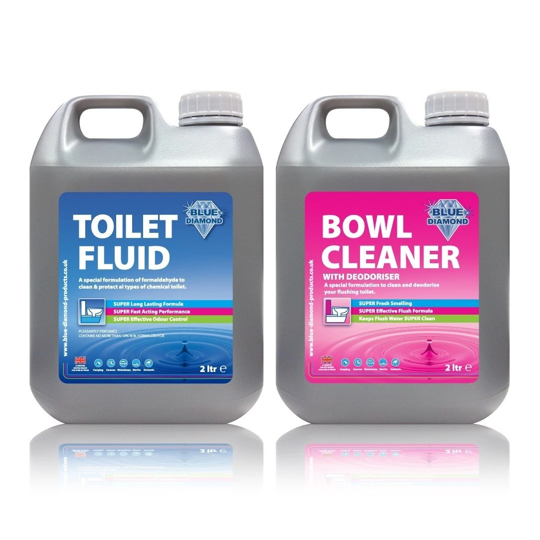 Blue Diamond Chemical Toilet Fluid Caravan Twin Pack 2L 1 Blue Diamond Chemical Toilet Fluid Caravan Twin Pack 2L