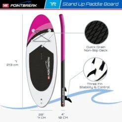 M.Y 7ft Pink Paddle Board Package -Kampa Store 804 2278