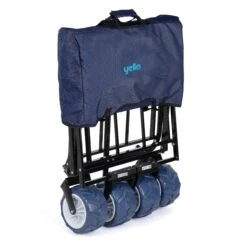 Yello Folding Beach Trolley 8 Yello Folding Beach Trolley -Kampa Store BGG1675 yello foldable trolley blue folded 3quarter copy