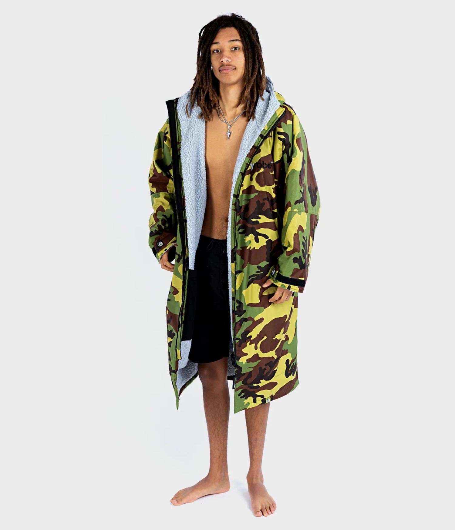 Dryrobe Advance Long Sleeve Camouflage Grey - RECYCLED 1 Dryrobe Advance Long Sleeve Camouflage Grey - RECYCLED