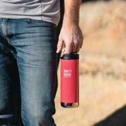 Klean Kanteen Insulated TK Wide With Café Cap 473ml - Brushed Steel 12 Klean Kanteen Insulated TK Wide With Café Cap 473ml - Brushed Steel -Kampa Store K16TKWPCC MP LS holding loop lifestyle