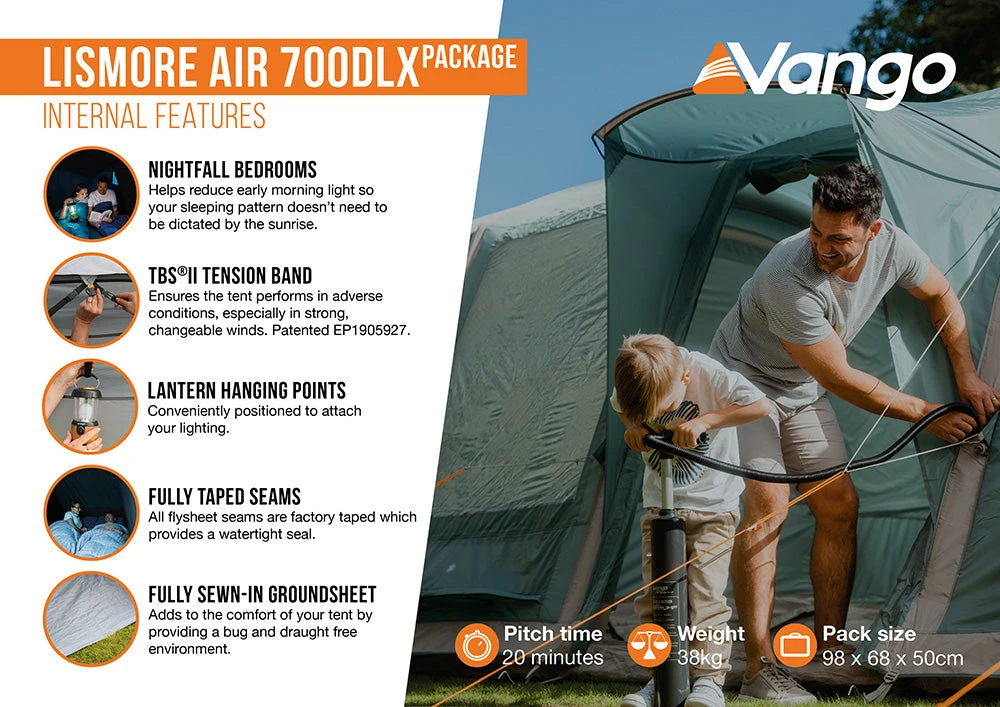 Vango Lismore Air 700DLX Tent Package 4 Vango Lismore Air 700DLX Tent Package - Image 4