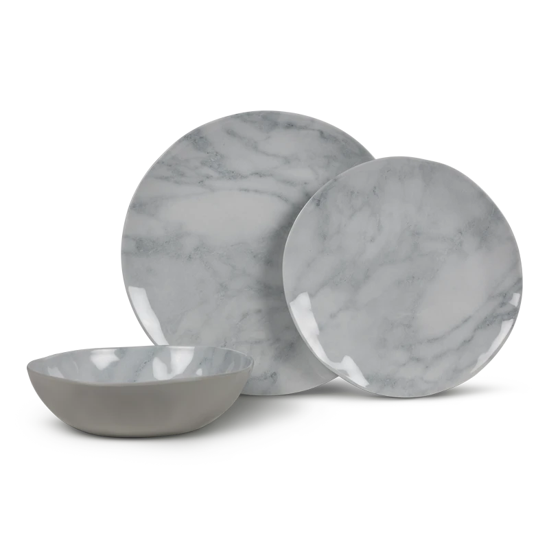 Kampa Marble 12 Piece Melamine Dinner Set 1 Kampa Marble 12 Piece Melamine Dinner Set