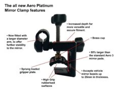 Milenco Aero Platinum Mirror -Kampa Store Platinum Clamps descriptions