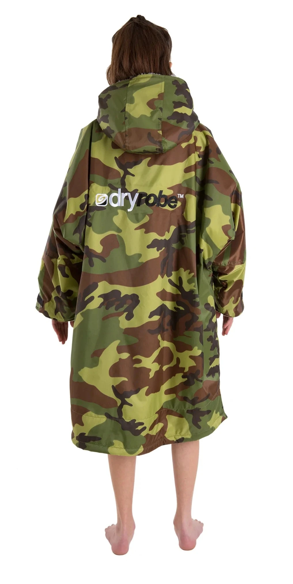 Dryrobe Advance Kids Long Sleeve Camouflage Grey - RECYCLED 2 Dryrobe Advance Kids Long Sleeve Camouflage Grey - RECYCLED - Image 2
