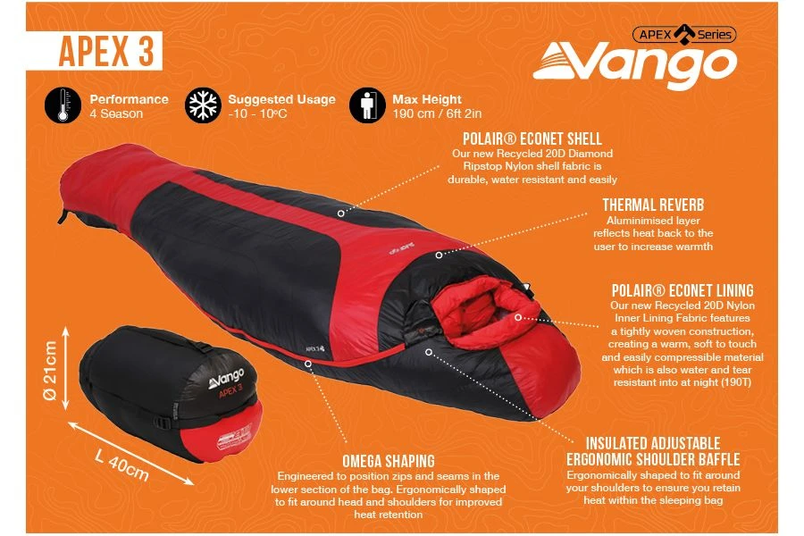 Vango Apex 3 Harissa Sleeping Bag 4 Vango Apex 3 Harissa Sleeping Bag - Image 4