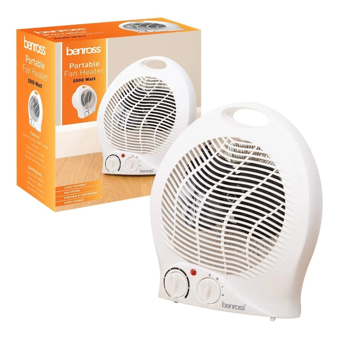 Benross 2KW Portable Low Wattage Camping Fan Heater 1 Benross 2KW Portable Low Wattage Camping Fan Heater