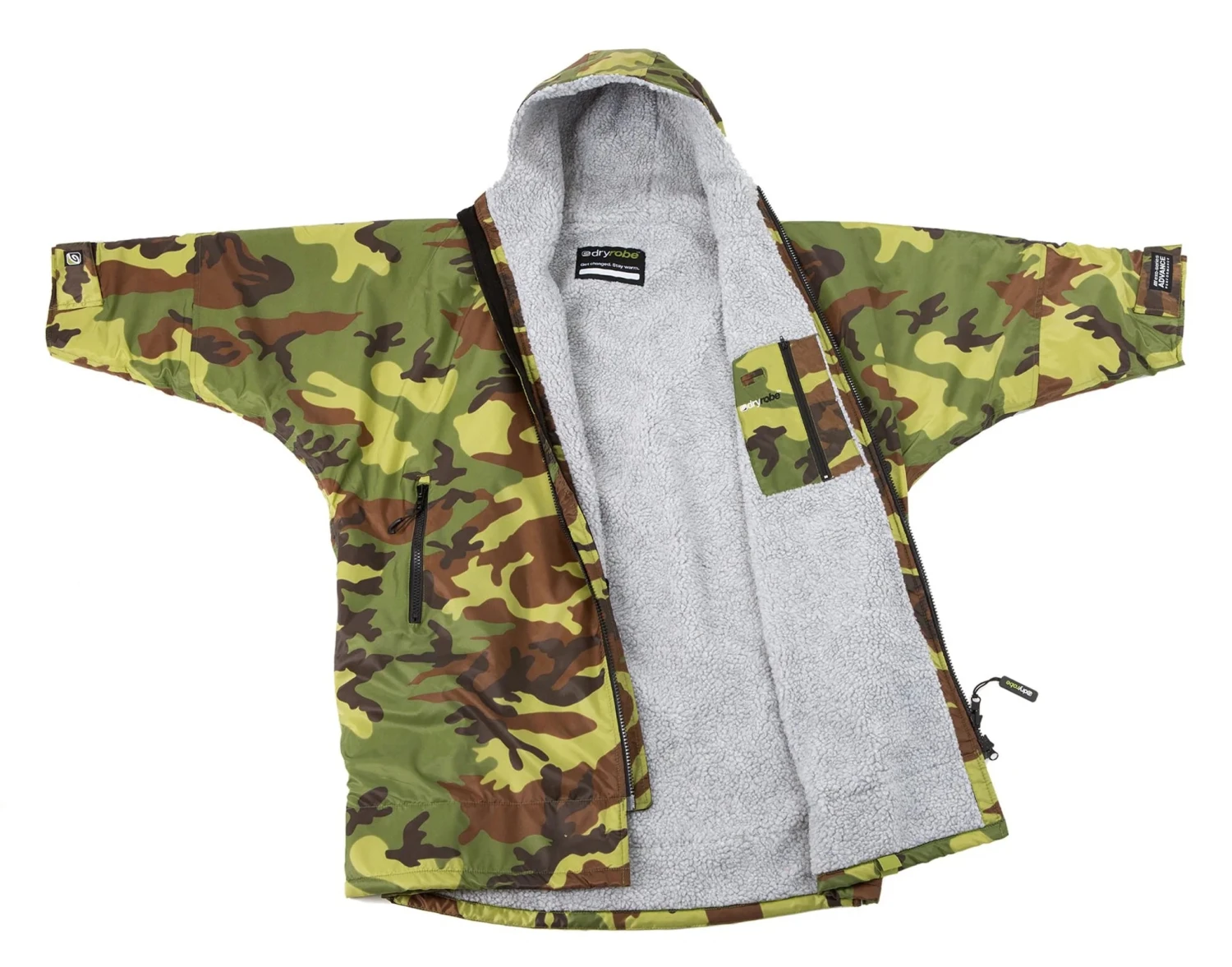 Dryrobe Advance Kids Long Sleeve Camouflage Grey - RECYCLED 4 Dryrobe Advance Kids Long Sleeve Camouflage Grey - RECYCLED - Image 4